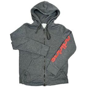 Adidas Climalite Women's Zipper Hoodie Charcoal‎ with Pink Logo Size Small